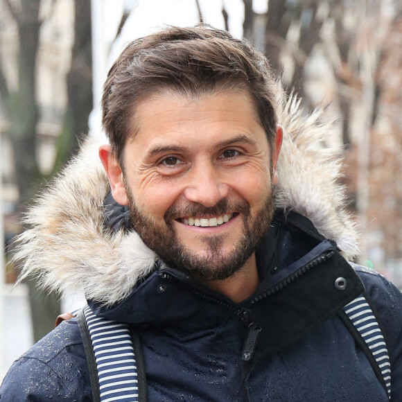 Exclusif - Christophe Beaugrand arrive aux studios de Radio France à Paris le 14 janvier 2021. 