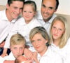 La princesse Astrid, son mari le prince Lorenz et leurs enfants, le prince Amedeo, la princesse Maria Laura, le prince Joachim, la princesse Luisa Maria et la princesse Laetitia Maria en 2003.
