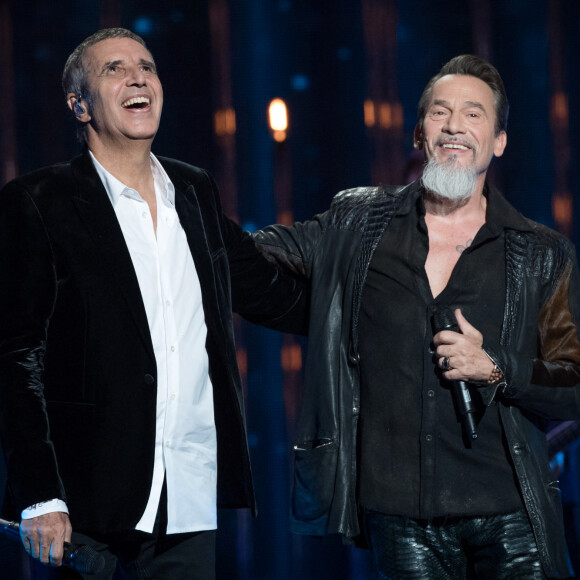 Exclusif - No Web - Florent Pagny et Julien Clerc - Enregistrement de l'émission "Rendez vous avec Julien Clerc" au Théâtre du Châtelet à Paris, qui sera diffusée le 29 novembre sur France 3. Le 24 octobre 2019. © Cyril Moreau / Bestimage 