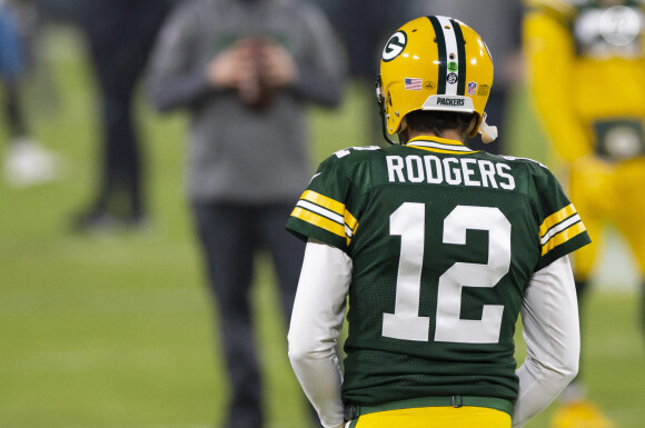 Aaron Rodgers lors du match Green Bay Packers - Carolina Panthers. Le 19 décembre 2020.