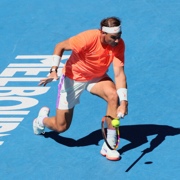 Rafael Nadal bat Laslo Djere (6-3, 6-4, 6-1) lors de sa préparation à l'Open d'Australie à Melbourne, le 9 février 2021.