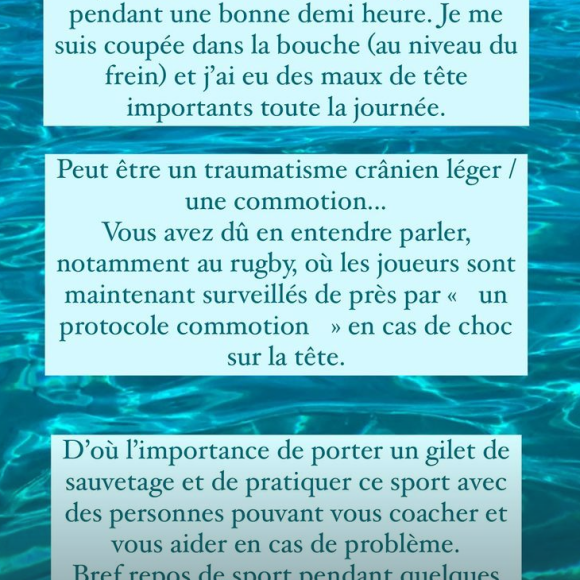 Marine Lorphelin donne de ses nouvelles après sa chute en wakeboard