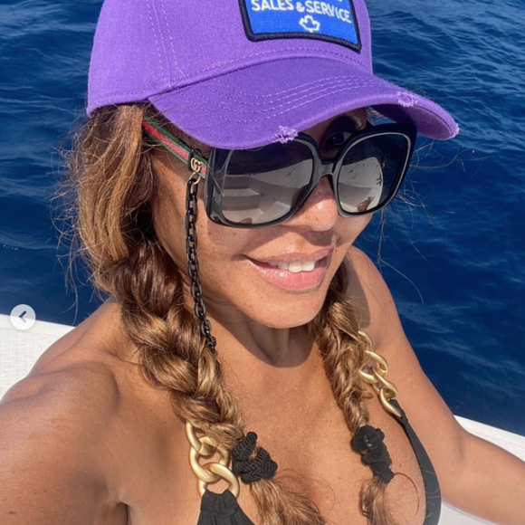 Cathy Guetta en vacances aux Maldives. Février 2021.