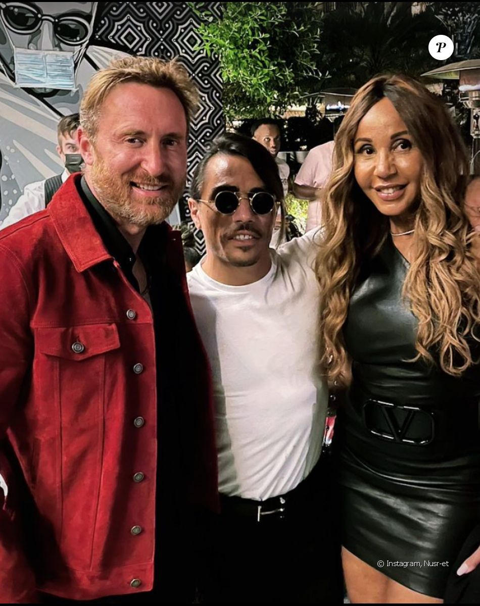 David et Cathy Guetta, réunis pour l'anniversaire de leur fils aîné Elvis. Dubaï, février 2021.