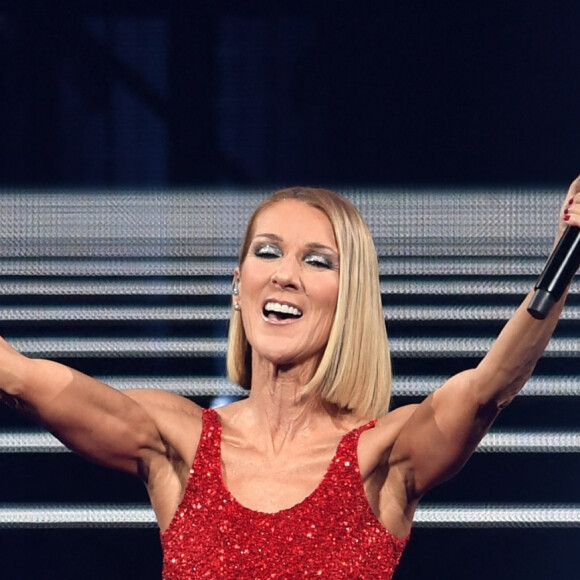 Céline Dion en concert à l'American Airlines Arena dans le cadre de sa tournée "Courage World Tour" à Miami, le 17 janvier 2020.