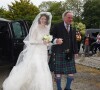 Arrivée de Rose Leslie en l'église Rayne à Aberdeen en Écosse pour son mariage avec Kit Harrington - 23 juin 2018