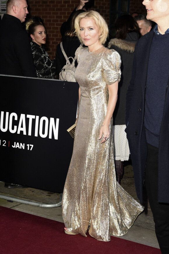 Gillian Anderson lors de la première de la saison 2 de la série télévisée Netflix "Sex Education" au cinéma Genesis à Londres, Royaume Uni, le 8 janvier 2020. © Future-Image/Zuma Press/Bestimage