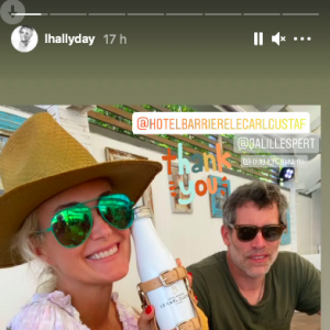 Laeticia Hallyday et Jalil Lespert à Saint-Barth, sur Instagram le 17 février 2021.