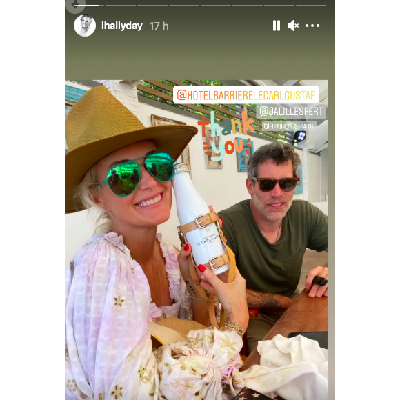 Laeticia Hallyday et Jalil Lespert à Saint-Barth, sur Instagram le 17 février 2021.