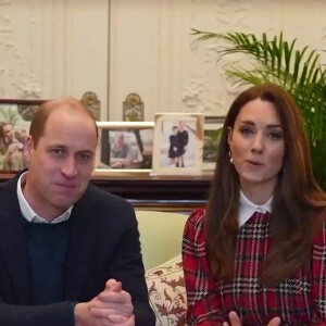 Le prince William, duc de Cambridge, et Catherine (Kate) Middleton, duchesse de Cambridge, célèbrent "Burns Night" avec les travailleurs de première ligne du NHS luttant contre l'épidémie de Coronavirus (COVID-19). Janvier 2021.