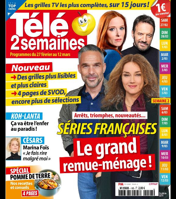 Couverture du magazine "Télé 2 Semaines" du 22 février 2021