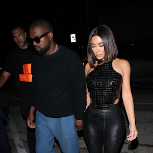 Kanye West et sa femme Kim Kardashian sont allés diner au restaurant Craig à West Hollywood à Los Angeles, le 10 juillet 2019