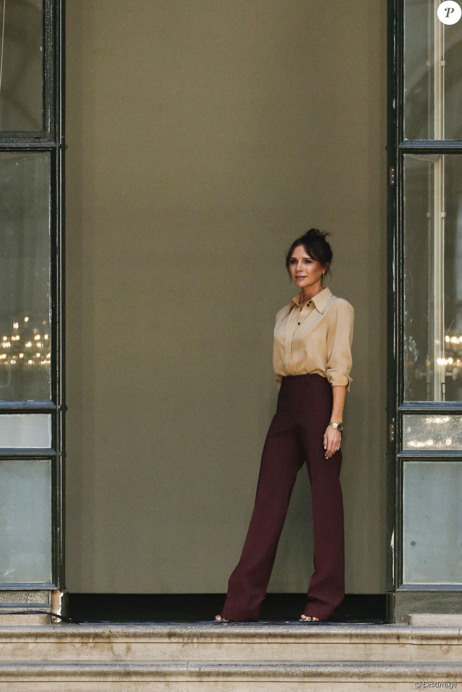 La styliste Victoria Beckham - Défilé de mode "Victoria Beckham" lors de la fashion week de Londres. Le 15 septembre 2019