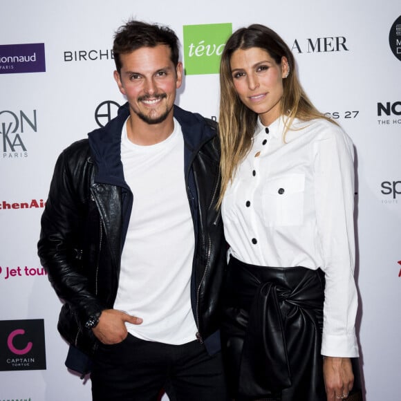 Laury Thilleman (Miss France 2011) et son compagnon Juan Arbelaez à l'occasion du lancement de la 26ème campagne d'Octobre Rose par l'association Le Cancer du Sein, Parlons-en ! sur le Champ de Mars à Paris, France, le 1er octobre 2019. © Jean-Baptiste Autissier/Panoramic/Bestimage