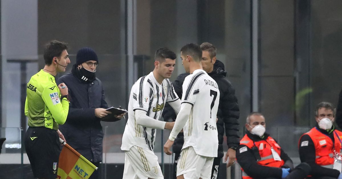 Alvaro Morata Et Cristiano Ronaldo Lors Du Match Inter Milan Juventus Turin Le 2 Février 2021 