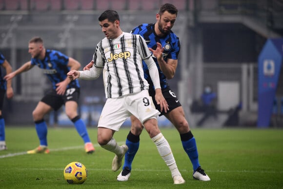Alvaro Morata lors du match de football Inter Milan VS Juventus Turin (2-0) Serie A au stade Giuseppe-Meazza à Milan, le 17 janvier 2021. Images Sport / Panoramic / Bestimage