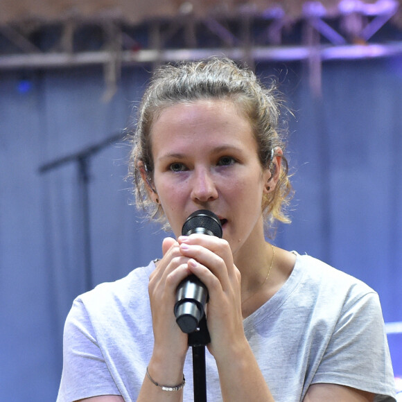 Exclusif  - Lorie en repétition avant son concert du 31 mai à L'Olympia . Une partie de la recette sera reversée à l'hopital pour enfants Margency pour construire une maison des parents . Paris le 28 mai 2018 © Veeren/Bestimage