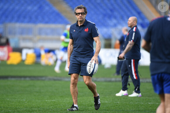 Fabien Galthié lors du match de rugby Italie - France à Rome, le 6 février 2021.