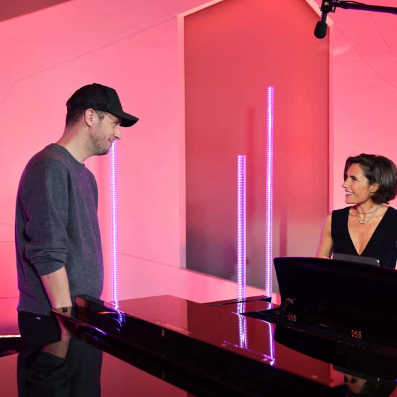 Exclusif - Grand Corps Malade (Fabien Marsaud) et Alessandra Sublet - Répétitions de l'émission "Duos Mystères" à la Seine Musicale à Paris, qui sera diffusée le 26 février 2021 sur TF1. Le 1er février 2021 © Gaffiot-Moreau / Bestimage