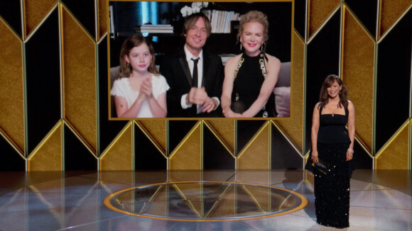 Nicole Kidman, son mari Keith Urban et leur fille Faith - Captures d'écran - 78ème cérémonie des Golden Globes au Beverly Hilton Hotel à Los Angeles et New York le 28 février 2021. © NBC via ZUMA Wire / Bestimage
