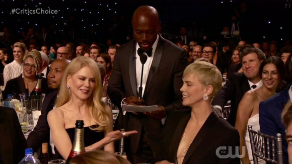 Taye Diggs, Nicole Kidman, Charlize Theron lors de la 25ème édition de la soirée des Critics Choice Awards au Barker Hangar à Santa Monica, Los Angeles, Californie, Etats-Unis, le 12 janvier 2020.