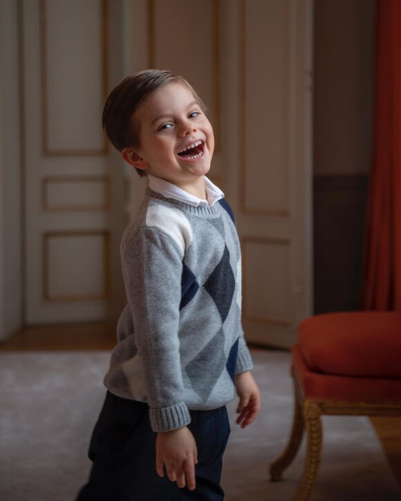 Le prince Oscar de Suède, le fils de la princesse héritière Victoria, fête ses 5 ans en images, sur Instagram, le 2 mars 2021.