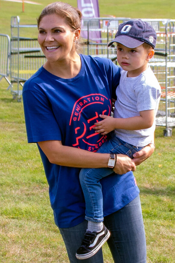 La princesse Victoria de Suède et le prince Oscar de Suède - Les enfants du prince Daniel participent à la journée Pep au parc Hagaparken à Stockholm, le 8 septembre 2019