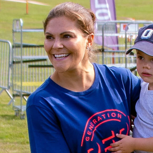 La princesse Victoria de Suède et le prince Oscar de Suède - Les enfants du prince Daniel participent à la journée Pep au parc Hagaparken à Stockholm, le 8 septembre 2019