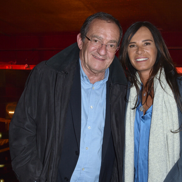 Exclusif - Jean-Pierre Pernaut et sa femme Nathalie Marquay - Les célébrités assistent au One Woman Show de l'humoriste E.Poux "Le syndrome du Playmobil" au Casino de Paris, France, le 15 avril 2019. © Giancarlo Gorassini/Bestimage 