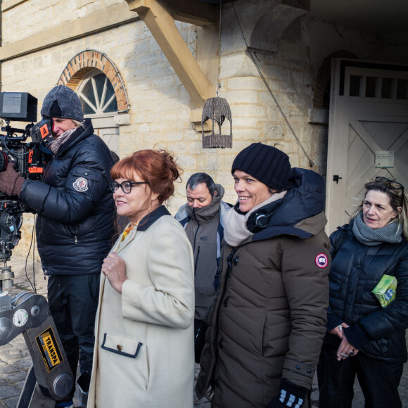 Exclusif - Muriel Robin et Anne Le Nen - Sketch "La maison de retraite" - Enregistrement de l'émission "I love you coiffure". Le 28 janvier 2020. © Cyril Moreau / Bestimage