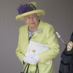 La reine Elisabeth II d'Angleterre - Les invités arrivent à la chapelle St. George pour le mariage du prince Harry et de Meghan Markle au château de Windsor, Royaume Uni, le 19 mai 2018. 