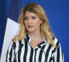 Marlène Schiappa, ministre déléguée en charge de la citoyenneté lors d'une conférence de presse sur la présentation des objectifs de la ministre déléguée à la citoyenneté au ministère de l'Intérieur à Paris.