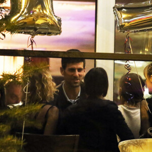 Novak Djokovic fête sa victoire à l'Open d'Australie dans son restaurant à Belgrade. Le 19 février 2020.