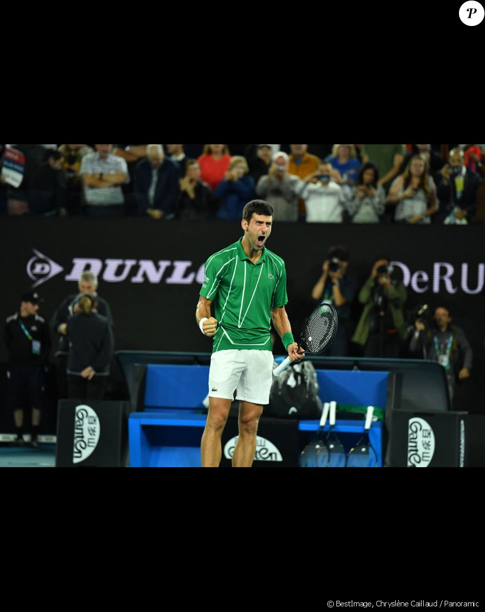 Novak Djokovic lors de l'open d'Australie 2020 à Melbourne. © Chryslène Caillaud / Panoramic / Bestimage
