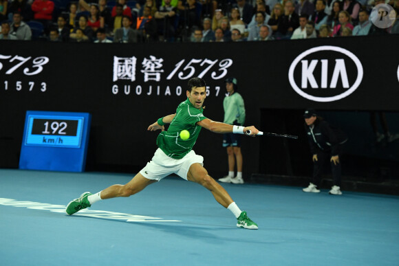 Novak Djokovic lors de l'open d'Australie 2020 à Melbourne le 30 janvier 2020. © Chryslène Caillaud / Panoramic / Bestimage