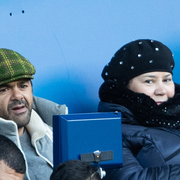 Jamel Debbouze dans les tribunes lors du match de Ligue 1 "PSG - Dijon (4-0)" au Parc des Princes, le 29 février 2020. © Cyril Moreau/Bestimage