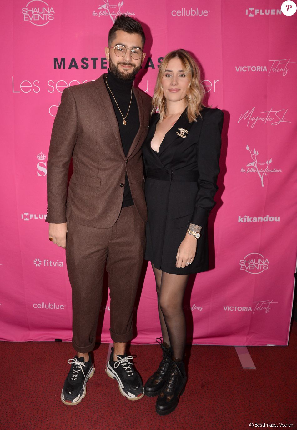 Exclusif - Benoît Assadi et sa femme Jesta Hillmann Assadi (Koh-Lanta) - Soirée "Masterclass - Les secrets du métier d'influenceur" à Paris, le 9 décembre 2019. © Veeren/Bestimage