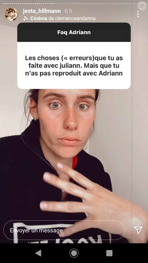 Jesta Hillmann répond aux questions de ses fans sur Instagram, le 15 mars 2021