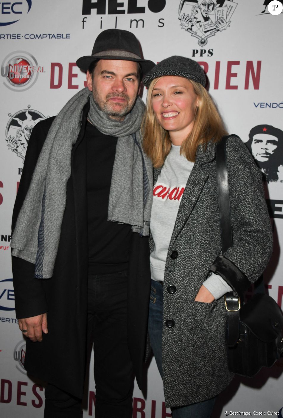 Clovis Cornillac et sa femme Lilou Fogli - Avant-première du film "Des gens bien" au cinéma Gaumont-Opéra à Paris le 2 avril 2019. © Coadic Guirec/Bestimage
