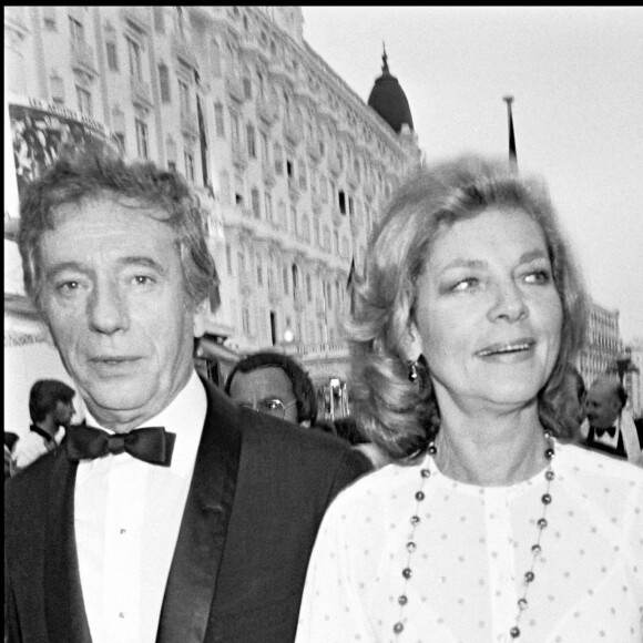 Yves Montand et Lauren Bacall au Festival de Cannes en 1979.