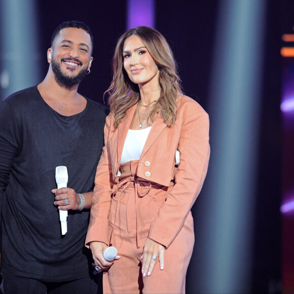 Exclusif - Slimane et Vitaa à l'enregistrement de l'émission "Duos Mystères" à la Seine Musicale à Paris. Le 2 février 2021 © Gaffiot-Moreau / Bestimage
