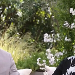 Meghan Markle et le prince Harry lors de l'entretien "Meghan & Harry" avec la présentatrice américaine Oprah Winfrey, diffusé le 7 mars 2021. © Capture TV CBS via Bestimage