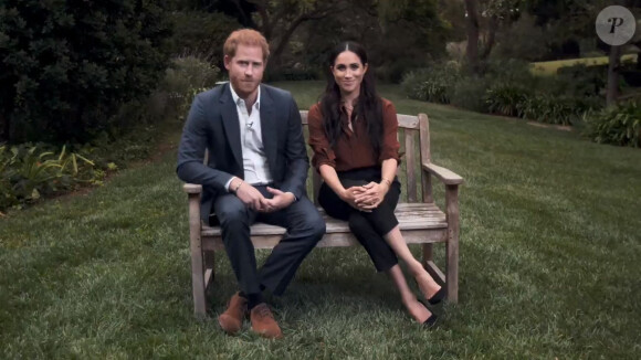 Le prince Harry, duc de Sussex, et Meghan Markle, duchesse de Sussex en pleine interview pour TIME 100 television ABC.