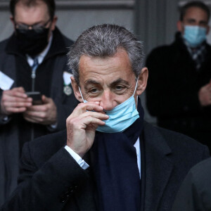 L'ancien président Nicolas Sarkozy durant la cérémonie d'hommage aux victimes du terrorisme, devant la statue La Parole portée aux Invalides, Paris, France, le 11 mars 2021. © Stéphane Lemouton / Bestimage