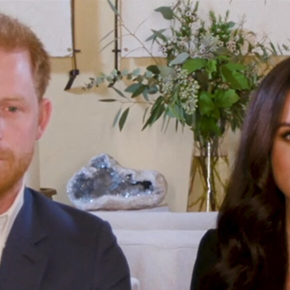 Le prince Harry, duc de Sussex, et Meghan Markle, duchesse de Sussex en interview pour l'émission Engineering A Better World TIME100, le 20 octobre 2020.