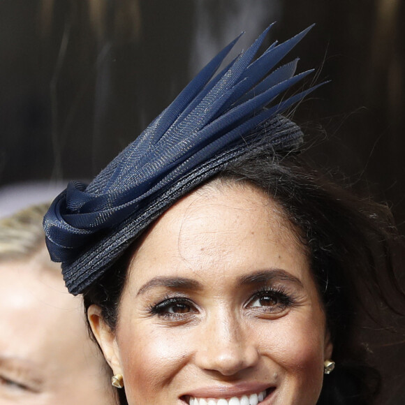 Meghan Markle, duchesse de Sussex - Sorties après la cérémonie de mariage de la princesse Eugenie d'York et Jack Brooksbank en la chapelle Saint-George au château de Windsor le 12 octobre 2018.