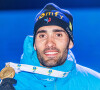 Martin Fourcade (FRA) remporte la médaille d'or sur l'épreuve du 20km individuel messieurs aux Championnats du monde de Biathlon 2020 à Antholz Anterselva, le 19 février 2020. © Imago / Panoramic / Bestimage