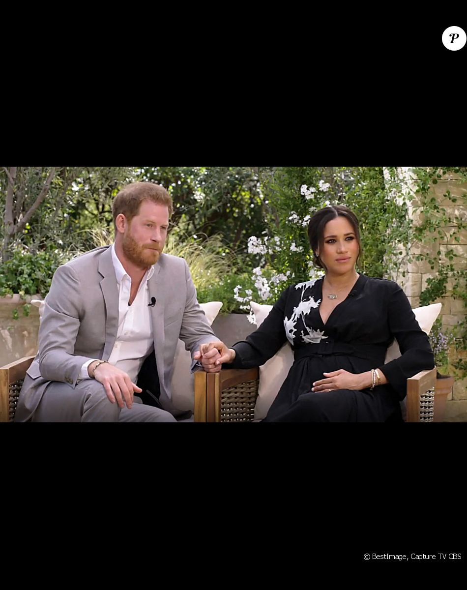 La chaîne CBS va diffuser l'entretien intitulé "Meghan & Harry" entre le prince Harry, Meghan Markle et la présentatrice américaine Oprah Winfrey, qui sera diffusé le 7 mars. Un échange qui promet son lot de révélations explosives. © Capture TV CBS via Bestimage