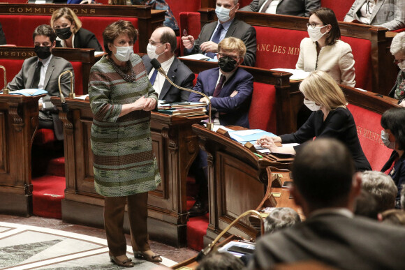 Roselyne Bachelot, ministre de la Culture - Séance de questions au gouvernement à l'Assemblée Nationale, à Paris, France, le 16 mars 2021. © Stéphane Lemouton/Bestimage