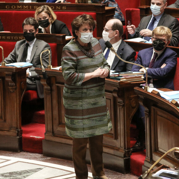 Roselyne Bachelot, ministre de la Culture - Séance de questions au gouvernement à l'Assemblée Nationale, à Paris, France, le 16 mars 2021. © Stéphane Lemouton/Bestimage
